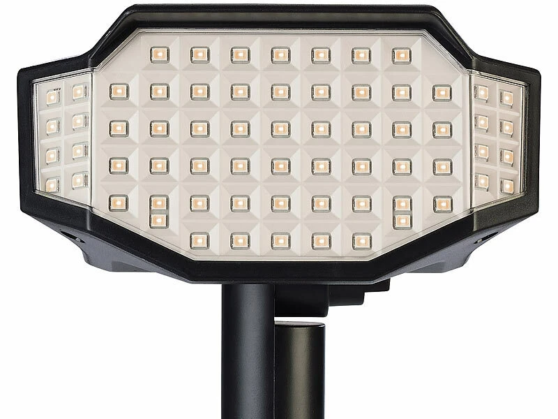 Luminea LED-Solarleuchten Garten:2er-Set High-Power-Solar-LED-Gartenspots, 650 Lm, IP65, Warmweiß – Bild 10