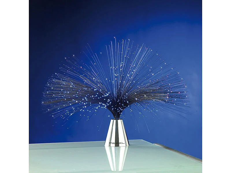 PEARL Sternenhimmel Lampe:2er-Set Glasfaserlampe "Lounge 80" Mit LED-Farbwechsler – Bild 5