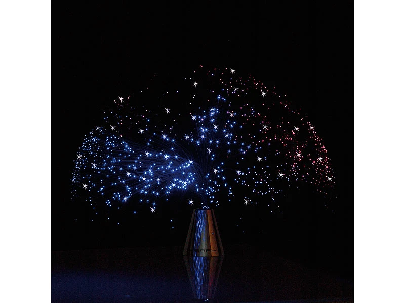 PEARL Sternenhimmel Lampe:2er-Set Glasfaserlampe "Lounge 80" Mit LED-Farbwechsler – Bild 7