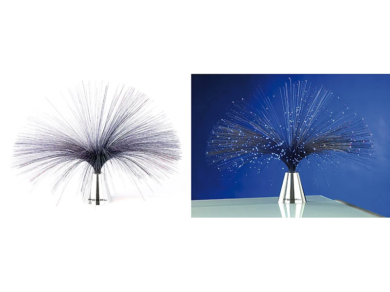 PEARL Sternenhimmel Lampe:2er-Set Glasfaserlampe "Lounge 80" Mit LED-Farbwechsler – Bild 3