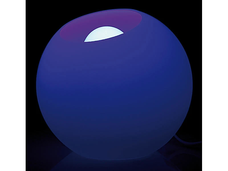Lunartec Lichtkugel:Fernbedienbare LED-Licht-Kugel Aus Milchglas – Bild 2