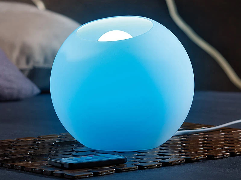 Lunartec Lichtkugel:Fernbedienbare LED-Licht-Kugel Aus Milchglas – Bild 11
