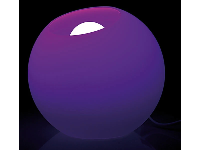 Lunartec Lichtkugel:Fernbedienbare LED-Licht-Kugel Aus Milchglas – Bild 7