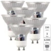 Luminea 6er-Set LED-Glas-Spots, GU10, 3W (ersetzt 25W), 250lm, Tageslichtweiß