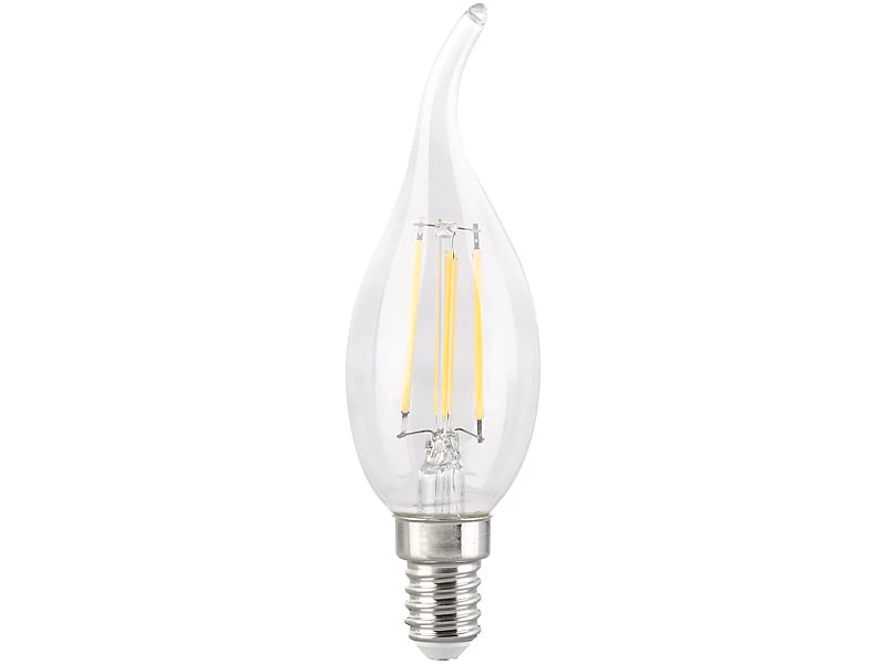 Luminea Filament Lampen E14:3er-Set LED-Filament-Kerze E14, 4W (ersetzt 40W), 470lm Warmweiß, Ba35 – Bild 3
