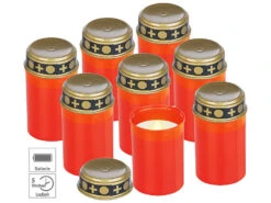 PEARL Grableuchten:8er-Set Flackernde Grablicht-LED-Kerzen, Batteriebetrieb, 12 Cm Hoch
