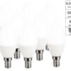 Luminea Energiesparlampe:8er-Set LED-Kerzen, Tageslichtweiß, 500 Lumen, E14, 6 Watt, 6500 K