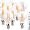 Luminea LED E14 Warmweiß:9er-Set LED-Filament-Lampen, G45, E14, 470 Lm, 4 W, 2700 K, Dimmbar, E