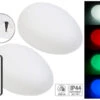 Lunartec Leuchtende Steine:2er-Set Solar-LED-Dekosteine Mit Fernbedienung, RGB+W, IP44, 32 Cm
