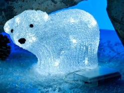 Lunartec LED-Dekofiguren:Leuchtender Acryl-Eisbär "Klaas" Mit 20 LEDs