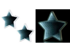 Lunartec Tunnelspiegel:2er Pack Sternförmiger Unendlichkeitsspiegel, 60 Weiße LEDs,