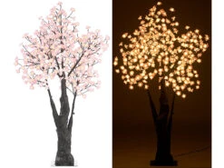 Luminea Leuchtbaum:LED-Deko-Kirschbaum, 384 Beleuchtete Blüten, 150 Cm, Für Innen & Außen