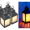Lunartec Licht:4er Pack LED-Laterne Mit Realistischem Flammenspiel Und Timer