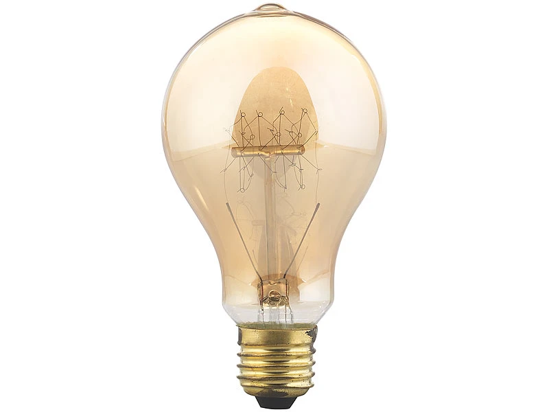 Luminea Vintage Glühbirne:Vintage-Schmucklampe, Gewölbt, Mit Gitterförmigem Glühdraht