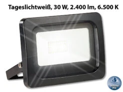 Luminea Tageslichtstrahler:Wetterfester LED-Fluter, 30 W, 2.400 Lm, IP65, 6.500 K, Tageslichtweiß