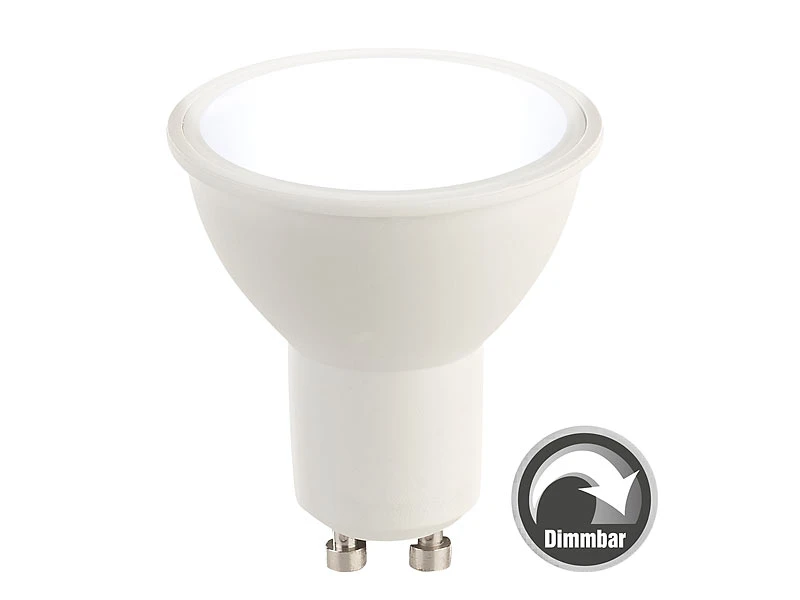 Luminea LED Lampen GU10:6er-Set LED-Spots GU10, 7 Watt, 540 Lm, F, 6.500 K, 100°