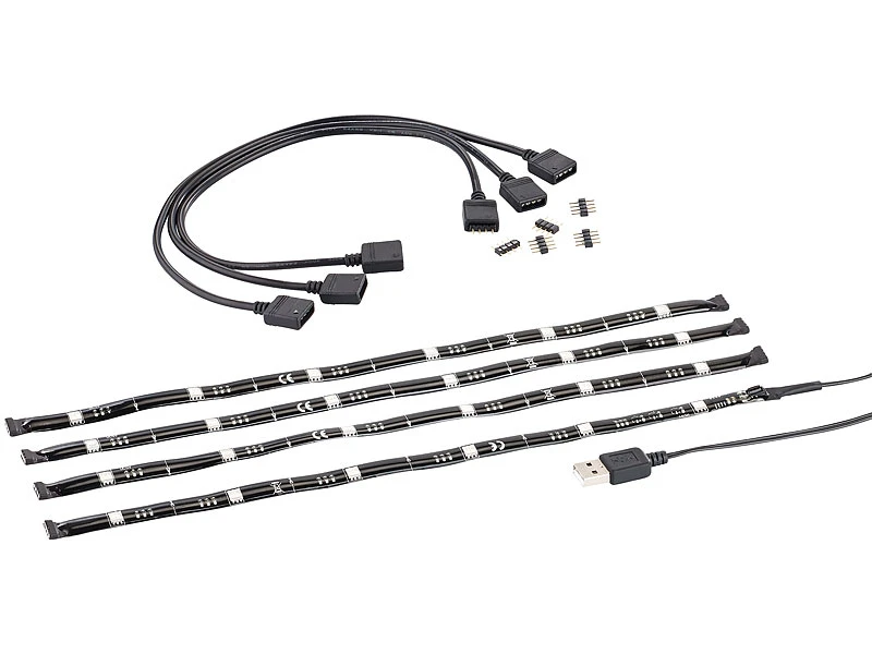 Lunartec Fernsehlicht Hintergrund:TV-Hintergrundbeleuchtung M. 4 Leisten Für 117 - 177 Cm, Warmweiß, USB – Bild 2