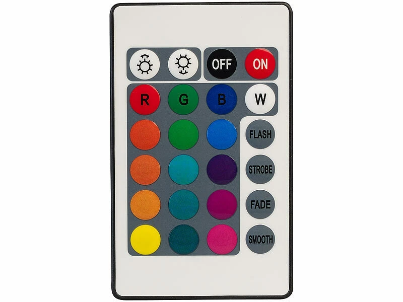 Lunartec Glaskantenbeleuchtung:LED-Glasbodenbeleuchtung Mit Fernbedienung: 6 Klammern Mit 18 RGB-LEDs – Bild 6