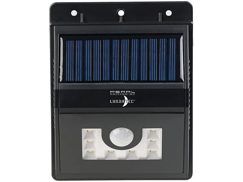 Lunartec Nachtlicht Solar:Solar-LED-Wandleuchte Mit Bewegungsmelder, Dimm-Funktion, 180 Lm, IP44 – Bild 5