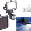 Luminea Solar Strahler:Solar-LED-Wand-Fluter Für Außen, Mit PIR-Sensor, 12 W, 750 Lumen, IP44
