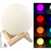 Lunartec Mondleuchte:Deko-Mond-Leuchte Mit LED, Touch-/Fernbedienung, Akku, 16 Farben,Ø15cm