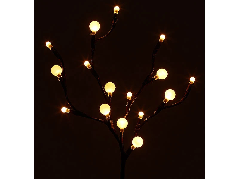 Lunartec LED Zweig:LED-Lichterzweig Mit 16 Leuchtenden Kugeln, 44 Cm, Batteriebetrieben – Bild 3