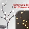 Lunartec LED Zweig:LED-Lichterzweig Mit 16 Leuchtenden Kugeln, 44 Cm, Batteriebetrieben