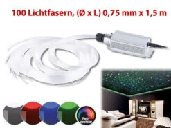 Lunartec Glasfaserbeleuchtung:Farbwechselnder Glasfaser-RGB-LED-Sternenhimmel Mit 100 Lichtfasern
