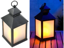 Lunartec Flackerlicht LED:2er Pack LED-Laterne Mit Realistischem Flammenspiel Und Timer