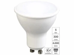 Luminea GU10-Leuchten:LED-Spot GU10 Mit Lichtsensor, Weiß 4000 K, 5 Watt, 300 Lumen