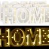 Lunartec Beleuchtung Schriftzug:LED-Schriftzug "HOME" Aus Holz & Spiegeln Mit Timer, 3er-Set