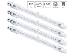 Müller Licht Halogen Leuchtmittel:Dimmbare Halogenstab-Lampe, R7s, 150 W, 2900 Lm, 4er-Sparpack
