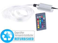 Lunartec LED Himmel:Glasfaser-RGB-LED-Sternenhimmel Versandrückläufer