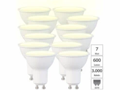 Luminea Leuchtmittel GU10:12er-Set LED-Spots GU10, 7 W (ersetzt 50 W), 540 Lumen, Warmweiß