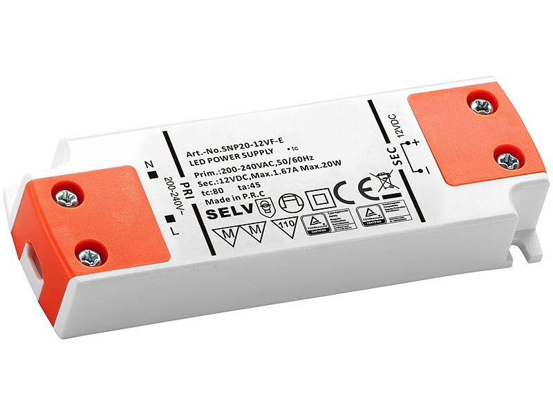 Revolt LED Trafo:LED-Transformator, 230V Auf 12V, Gesamtlast Bis 20 W, 103 X 35 X 16 Mm – Bild 2