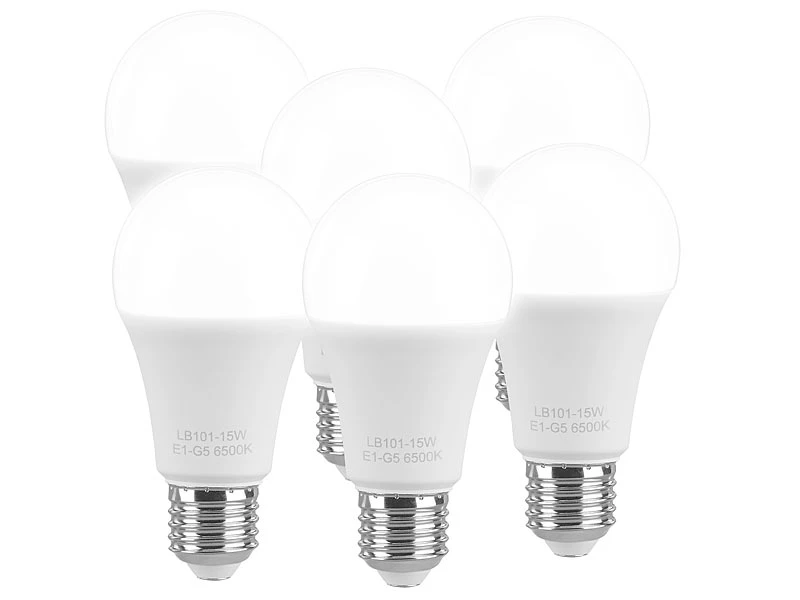 Luminea Glühbirne E27:6er-Set LED-Lampen E27, 11 W (ersetzt 120 W) 1.350 Lm, Tageslichtweiß – Bild 2