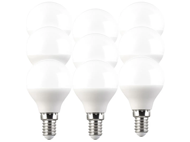 Luminea 9er-Set LED-Lampe, Tropfenform, P45, E14, 5W, 400 Lm – Bild 2