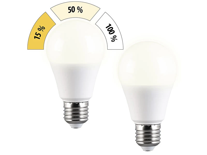 Luminea LED Birne:4er-Set LED-Lampe E27 9W (ers. 75W) 3-stufig Dimmbar 830 Lm Warmweiß – Bild 9