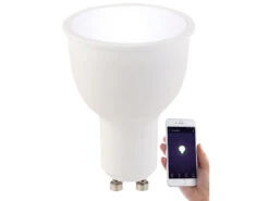 Luminea Home Control LED GU10 Dimmbar:WLAN-LED-Lampe, Amazon Alexa & Google Assistant Kompatibel, GU10, Weiß