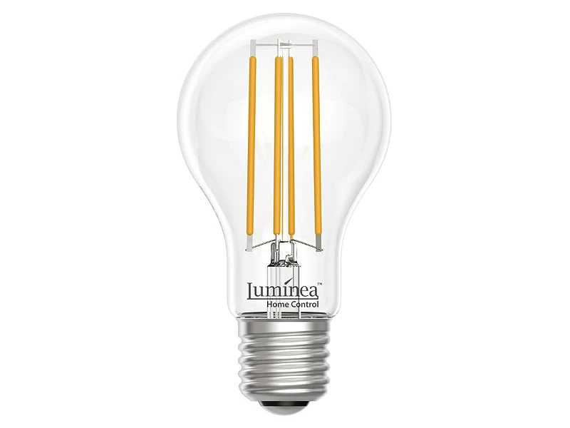 Luminea Home Control WiFi Lampen:LED-Filament-Lampe, Komp. Zu Amazon Alexa / GA, 2700 K 2er-Set – Bild 2