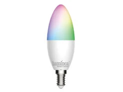 Luminea Home Control E14 Smart LED:WLAN-LED-Kerze, E14, RGB-CCT, 5,5 W (ersetzt 40 W), 470 Lm, App