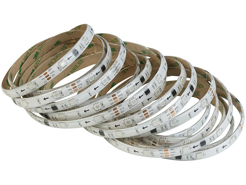 Luminea Home Control Alexa RGBIC LED Strips:2er-Set WLAN-RGBIC-LED-Lichtstreifen, App, Sprach- & Soundsteuerung,5m – Bild 9