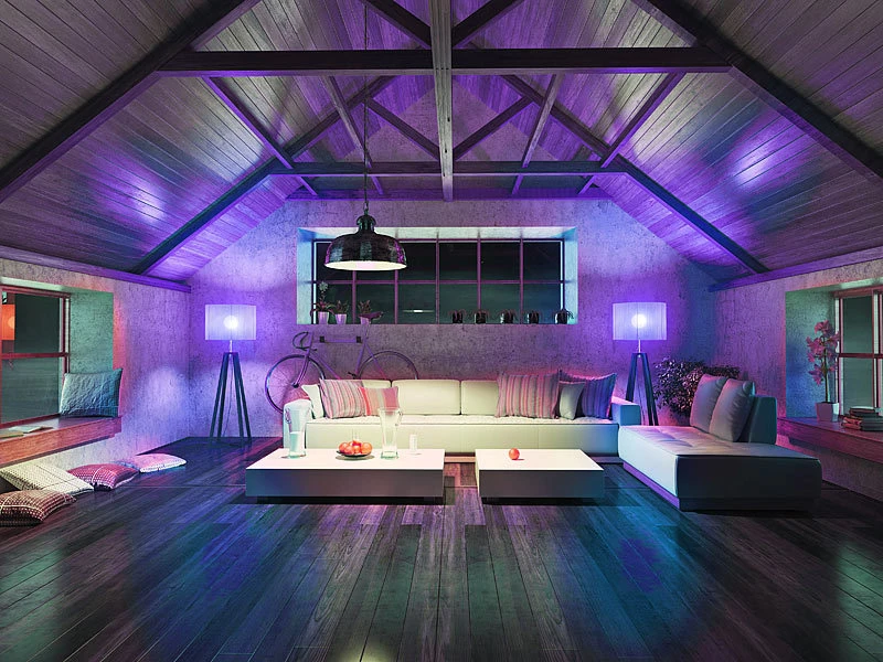 Luminea Home Control Lampen E27 Fassung:4er-Set LED-Lampen E27, RGB-CCT, 9W, 806 Lumen, ZigBee-kompatibel – Bild 11