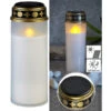 PEARL Grablicht:XXL-Solar-LED-Grabkerze Mit Dauerlicht Und Akku, 21 Cm, Weiß
