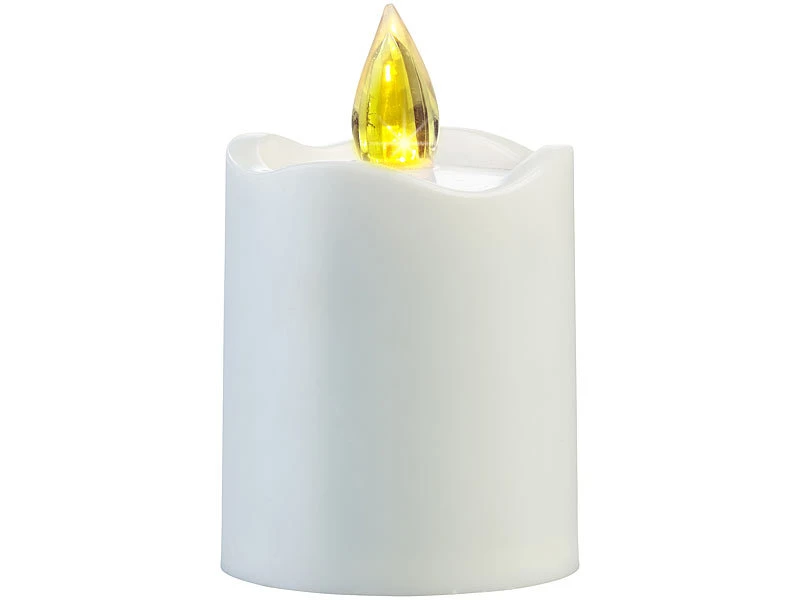 PEARL Grabkerze:2er-Set Flackernde Grablicht-LED-Kerzen Mit Dämmerungssensor, Weiß – Bild 5