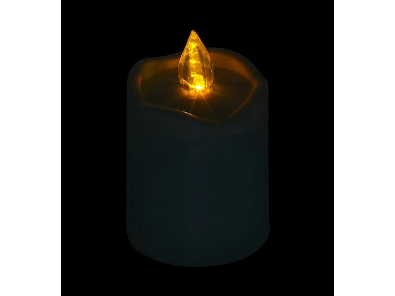 PEARL Grabkerze:2er-Set Flackernde Grablicht-LED-Kerzen Mit Dämmerungssensor, Weiß – Bild 6