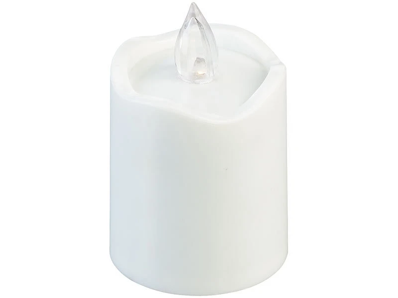 PEARL Grabkerze:2er-Set Flackernde Grablicht-LED-Kerzen Mit Dämmerungssensor, Weiß – Bild 8