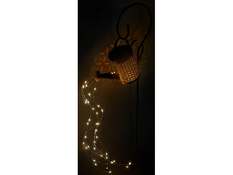 Lunartec Solar Lichterkette:Solar-Deko-Gießkanne Mit LED Beleuchtung Und Dämmerungssensor – Bild 5