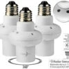 Lunartec Bewegungsmelder Lampe:3er-Set Lampenfassungen E27 Mit 360°-Mikrowellen-Radar-Bewegungsmelder