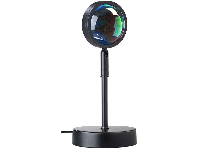 Luminea Home Control Sonnenuntergang Leuchte:Smart RGB-Sonnenuntergangs-LED-Projektionslicht, 15 W, 180°, WLAN, App – Bild 9